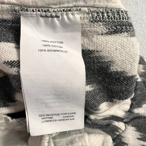 J. Crew Seaside Pants Women's in Ikat Size 12 Gray Cream Pull On Crop Capri PP85 - Picture 10 of 11